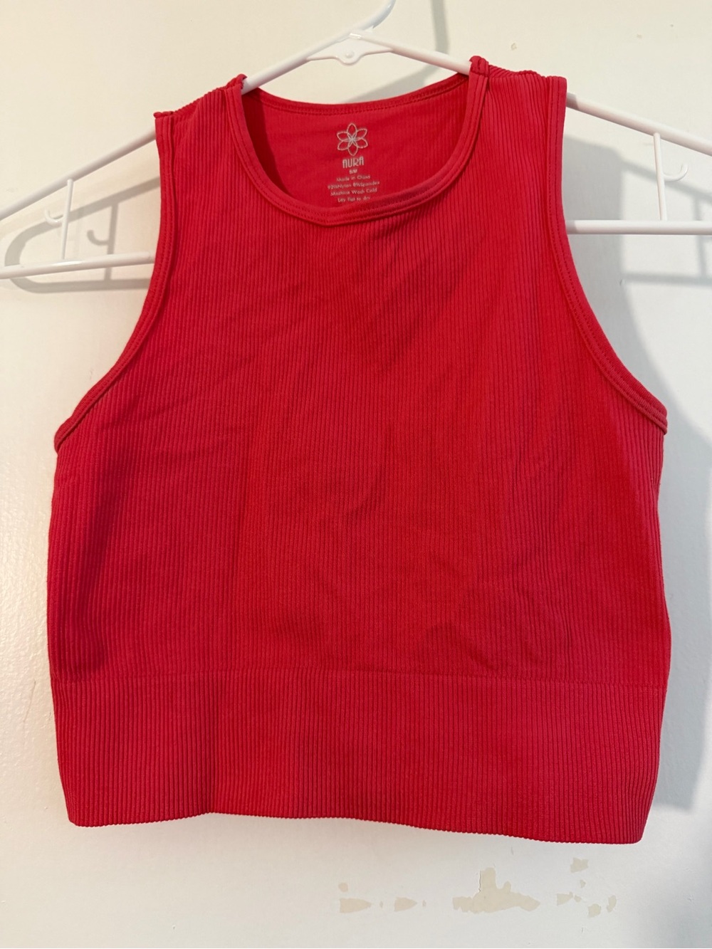 Aura Ribbed Tank Top in Bright Red